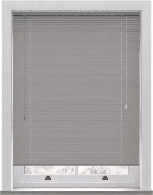 NewEdgeBlinds Grey PVC Venetian Blind with 25mm Slats, W: 100 cm, H: 213 cm