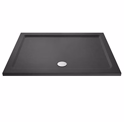 Nuie TR71033 Modern Rectangular Slimline Pearlstone Shower Tray, W: 1400 mm, D: 800 mm, Grey