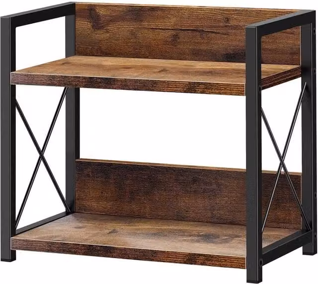 Kelvenix Rustic Wooden Coffee Station Organizer in Brown