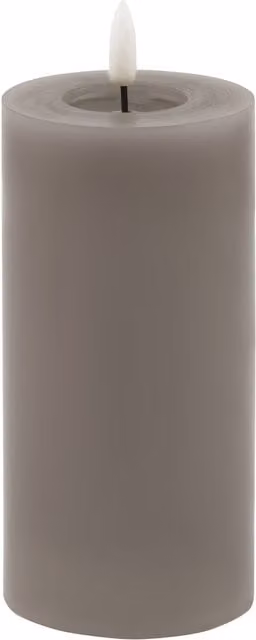 Love Lace Grey LED Wax Pillar Candle with Melt Effect