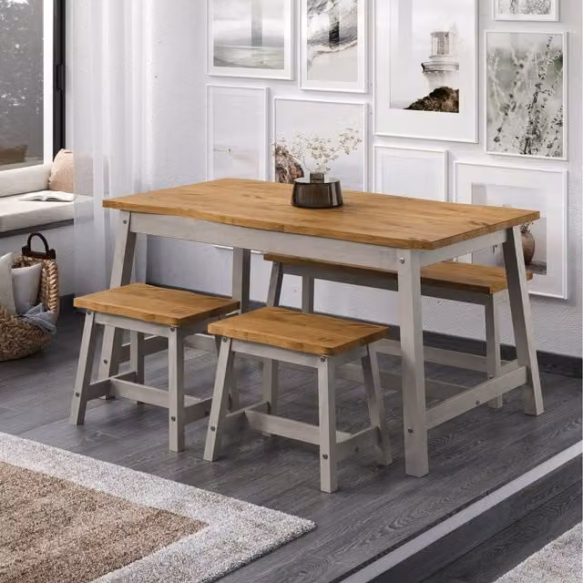 Corona Grey Live Edge Rectangular Wood Trestle Dining Table