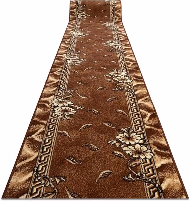 RugsX Bcf Trio Brown Floral Oriental Runner, W: 60 cm, L: 120 cm