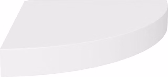 Berkfield Home Set of 4 White MDF Floating Corner Shelves, W/D/H: 25 x 25 x 3.8 cm