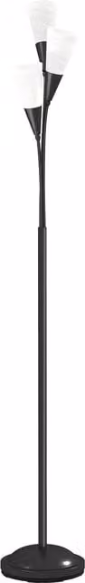 HOMCOM Modern 3-Light Black Metal Upright Floor Lamp for Living Room