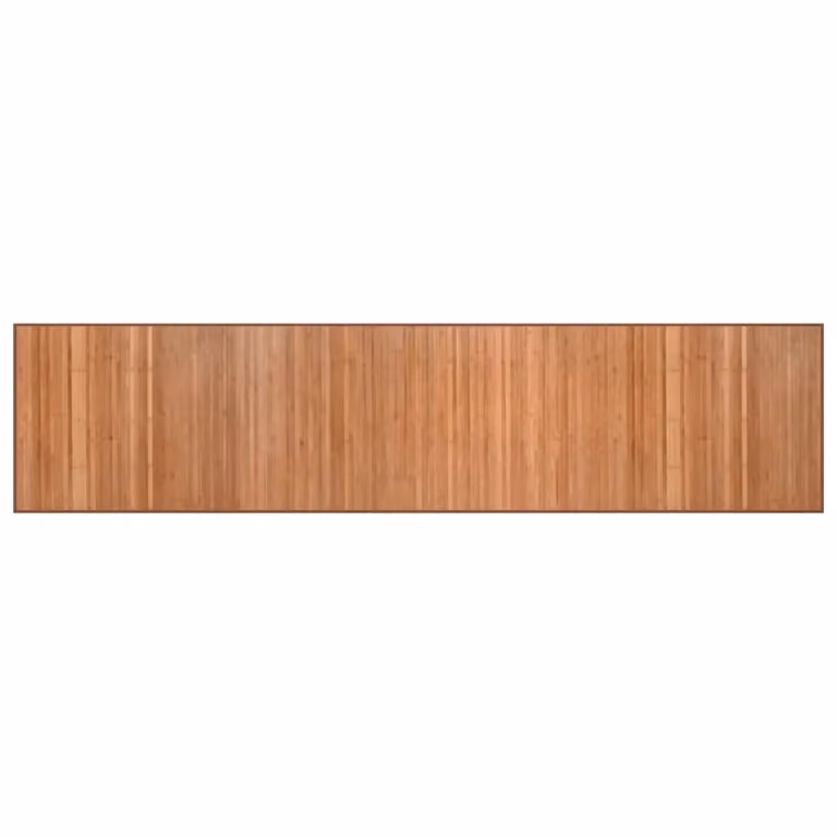 Berkfield Home Rectangular Bamboo Rug in Brown, W/D/H: 70 x 300 cm