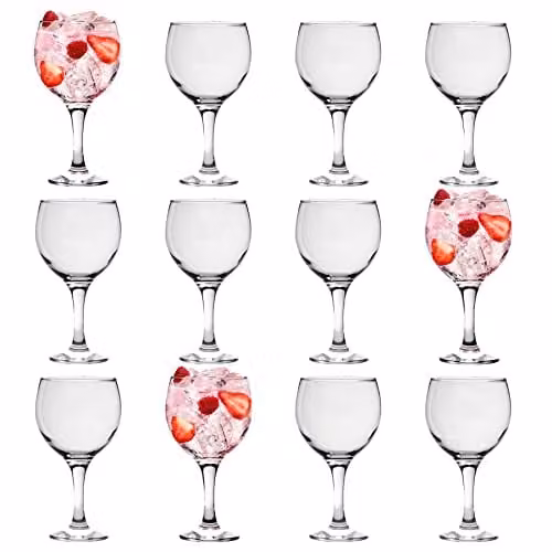 LAV Misket Gin and Tonic Cocktail Glasses, Clear, Pack of 12, 645ml