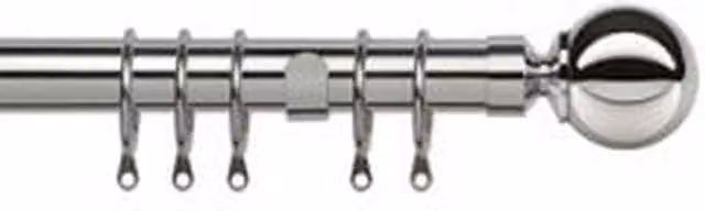 NewEdgeBlinds Metal Straight Curtain Pole Set in Silver, Diameter: 35 mm