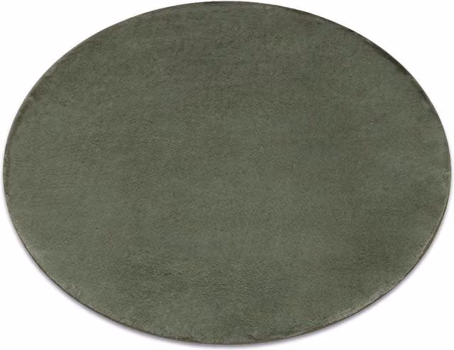 RugsX Posh Round Green Polyester Rug, Diameter: 80 cm