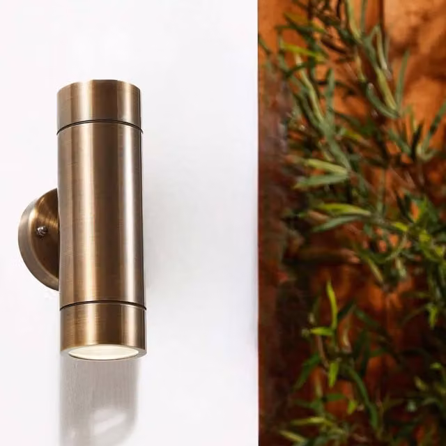 CGC Noah Up and Down Outdoor Wall Light in Bronze Aluminium with Glass and GU10 LED Compatibility