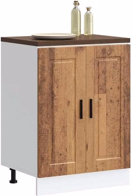 Berkfield Home Porto Old Wood Kitchen Base Cabinet in Brown