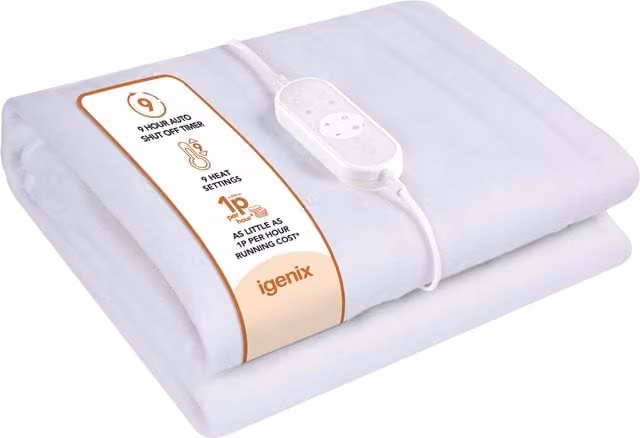 Igenix Heated Underblanket King Size, White, W: 165 cm, D: 137 cm