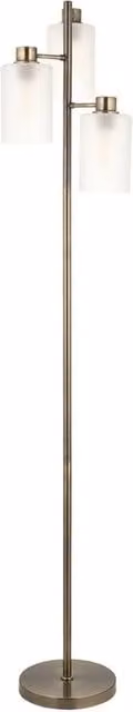 First Choice Lighting Panton Floor Lamp in Antique Brass and Bronze with Glass Shades, Height: 150 cm