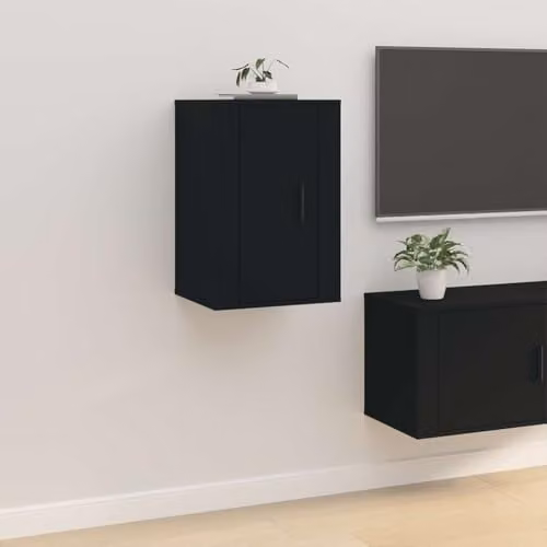 vidaXL Wall Mounted TV Cabinet in Black, W/D/H: 40 x 34.5 x 60 cm