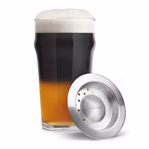 Final Touch Black and Tan Beer Glass and Layering Tool Set in Black and Multicolour
