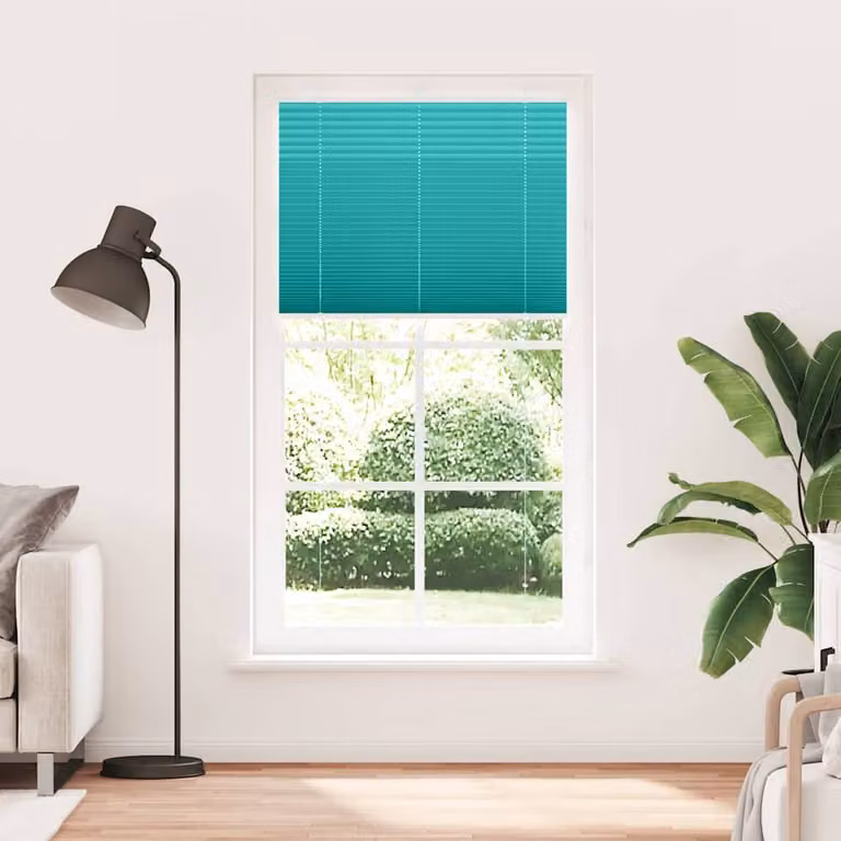 Berkfield Home Single Pleat Polyester Blind in Petrol Green, W: 105 cm, H: 200 cm