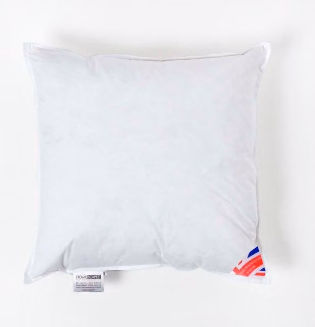 Homescapes Duck Down and Feather Cushion Pad Insert, White, W/D/H: 60 x 60 x 60 cm
