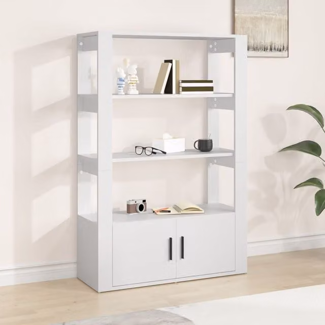 Berkfield Home White Classic Sideboard in Engineered Wood, W/D/H: 80 x 30 x 119.5 cm