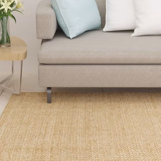 Berkfield Home Natural Sisal Rug in Brown and Beige, W/D: 100 x 100 cm