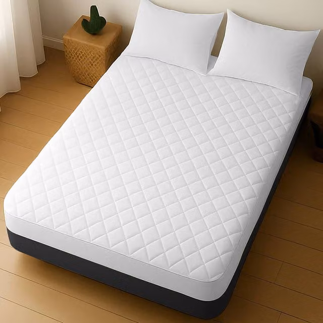 Grace Pack of 4 Soft Breathable Quilted Mattress Protectors in White, Double Fitted, W: 140 cm x L: 200 cm