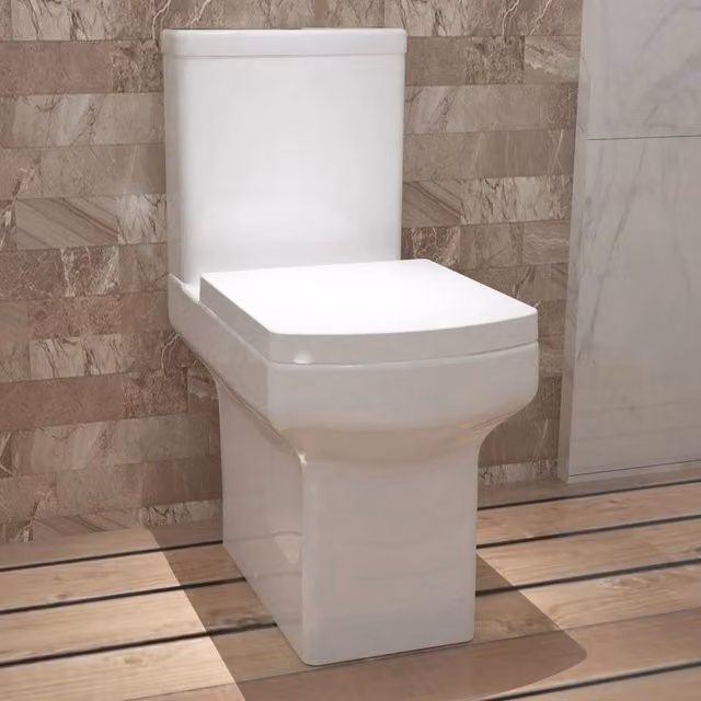 PAWNORA White Ceramic Close Coupled Toilet