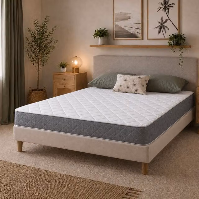 Starlight Beds Essentials Jump n Tac 18cm Hybrid Memory Foam Spring Mattress, Soft Feel, White, W/D/H: 90 x 200 x 18 cm