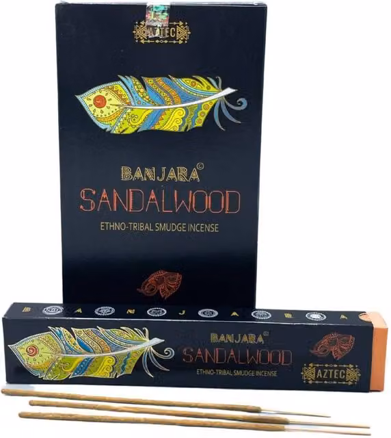 KDMD Banjara Tribal Sandalwood Smudge Incense Sticks, 10 Sticks, Brown