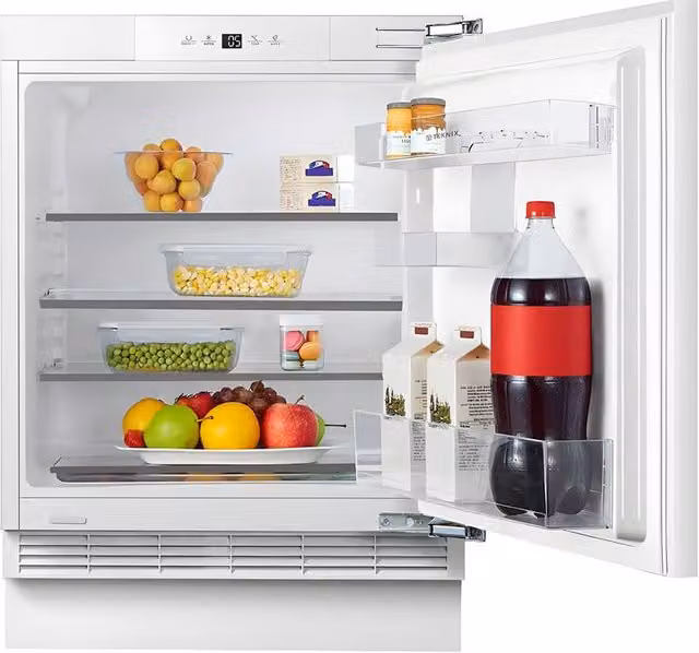 Teknix BITHUL4 Under Counter Fridge in White with Reversible Door and E Energy Rating