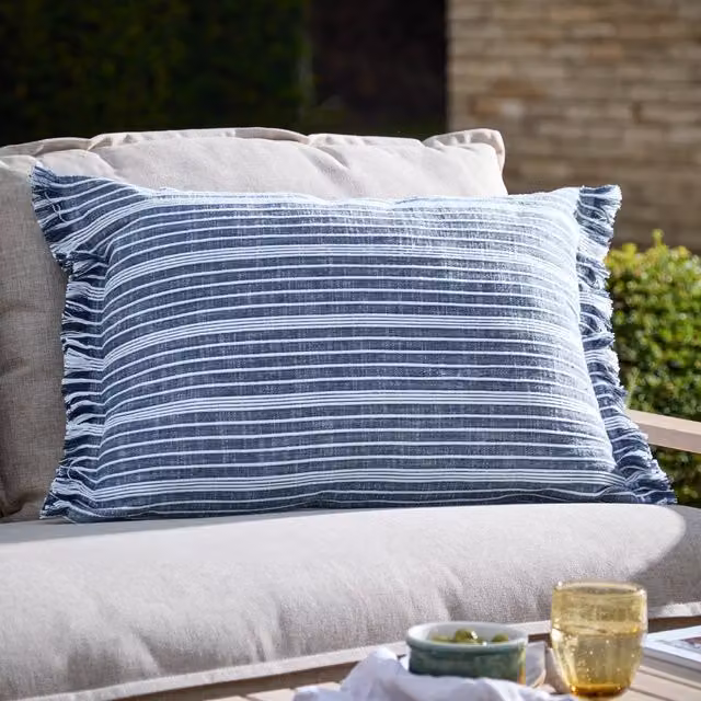 Make It A Home Blue Striped Rectangular Outdoor Cushion Cover