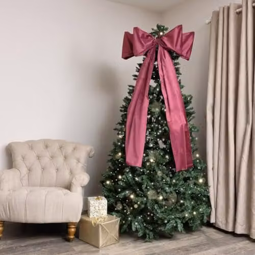 Melody Maison Extra Large Red Christmas Bow Tree Topper - W: 70 cm, H: 140 cm