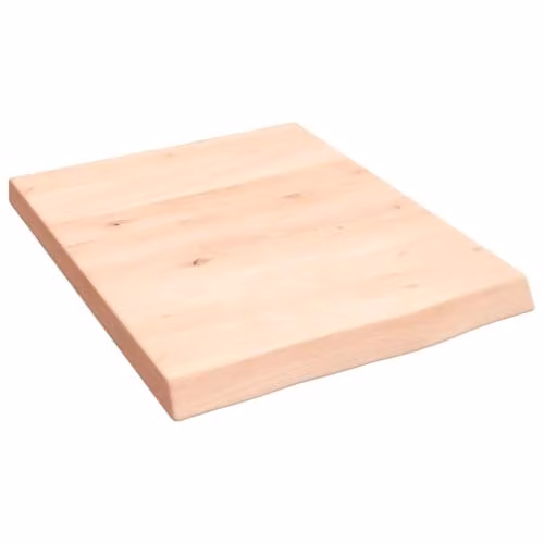 vidaXL Rustic Oak Wall Shelf, Untreated Solid Wood, Brown, W: 40 cm, D: 20 cm, H: 4 cm