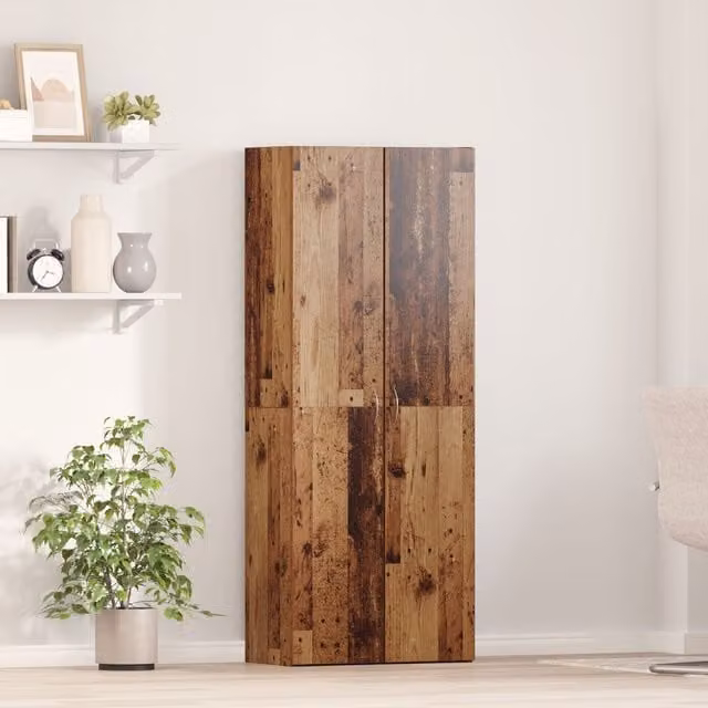 Berkfield Home Rustic Highboard in Brown, W/D/H: 60 x 32 x 153 cm