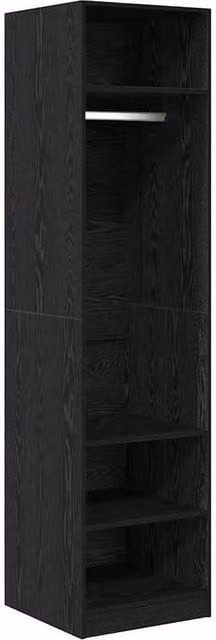 Berkfield Home Modern Black Oak Wardrobe with Internal Shelves, W/D/H: 50 x 50 x 200 cm