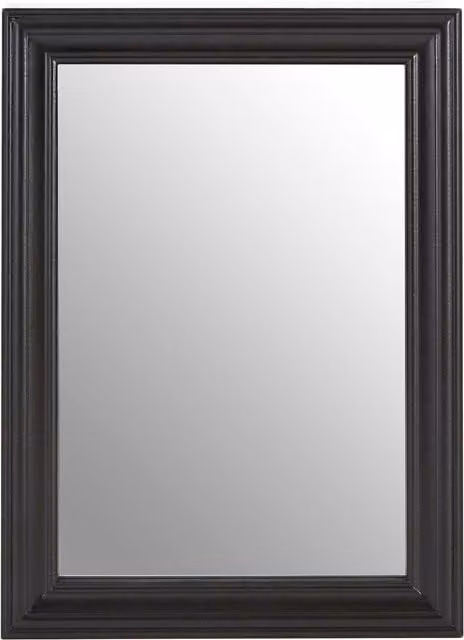 Orsina Henley Rectangular Wooden Frame Wall Mirror in Black