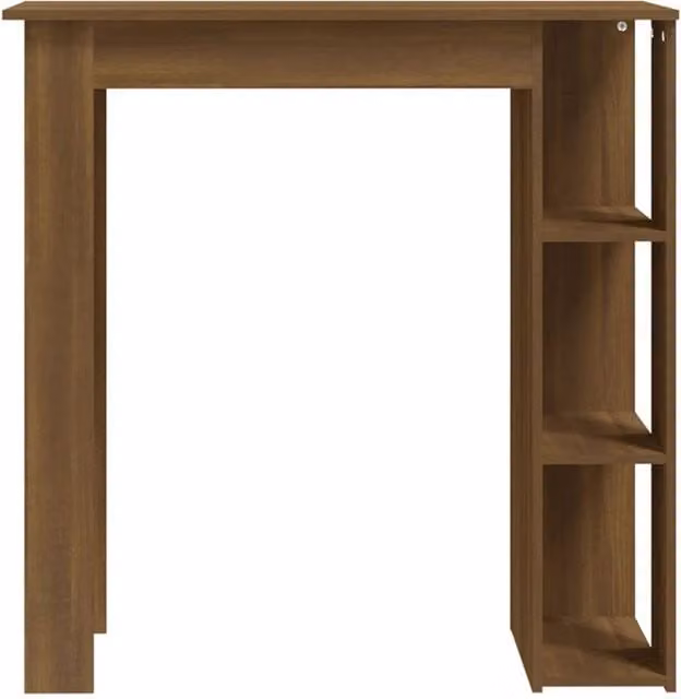 Berkfield Home Modern Bar Table with Shelf, Brown Oak, W/D/H: 102 x 50 x 103.5 cm