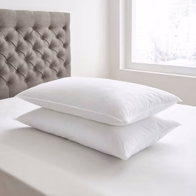 Bedeck Of Belfast White Microfibre Pillows, 2 Pack, Medium Fill, Allergy Friendly