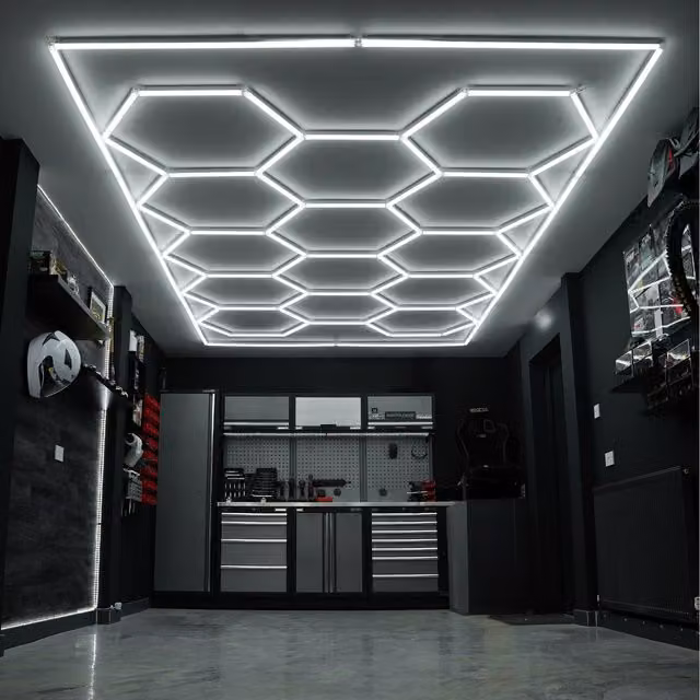 Monster Shop Hexagon LED Ceiling Lighting with Border in White