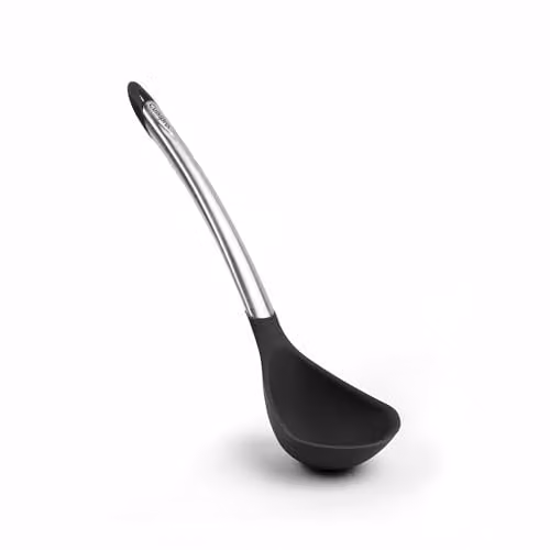 Cuisipro Silicone and Stainless Steel Ladle, Black, Length: 31 cm