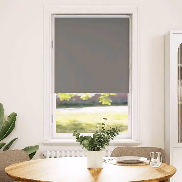 Berkfield Home Grey Blackout Roller Blind, Thermal Insulating Polyester, W: 70 cm, H: 175 cm