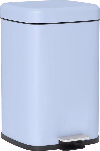 HOMCOM 20 Litre Metal Pedal Bin with Soft-close Lid and Fingerprint-proof Finish, Light Blue