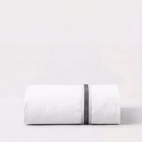 Bedable White 100% Cotton Percale Deep Fitted Sheet, 300 Thread Count, W/D/H: 180 x 200 x 36 cm