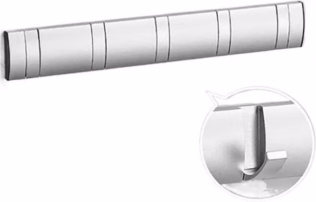 FLAVORA Silver Aluminium Foldable Wall Mounted Coat Hook with 5 Hooks