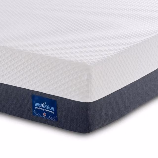 Bedzonline Memory Foam Mattress with Removable Cover, White, W/D/H: 135 x 190 x 17.78 cm