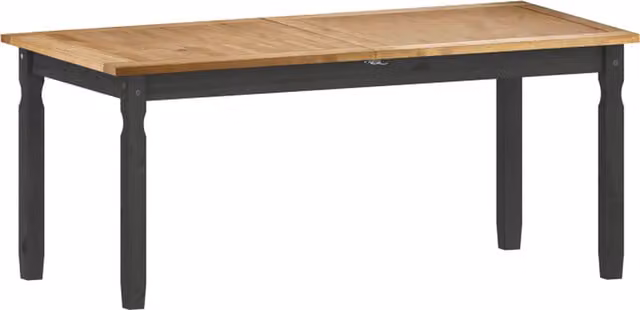Mercers Furniture Corona Large Extending Rectangular Dining Table in Distressed Charcoal Wax Solid Mexican Pine