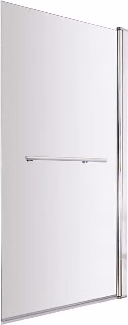 Balterley 6mm Reversible Hinged Straight Shower Bath Screen and Rail, Chrome and Silver