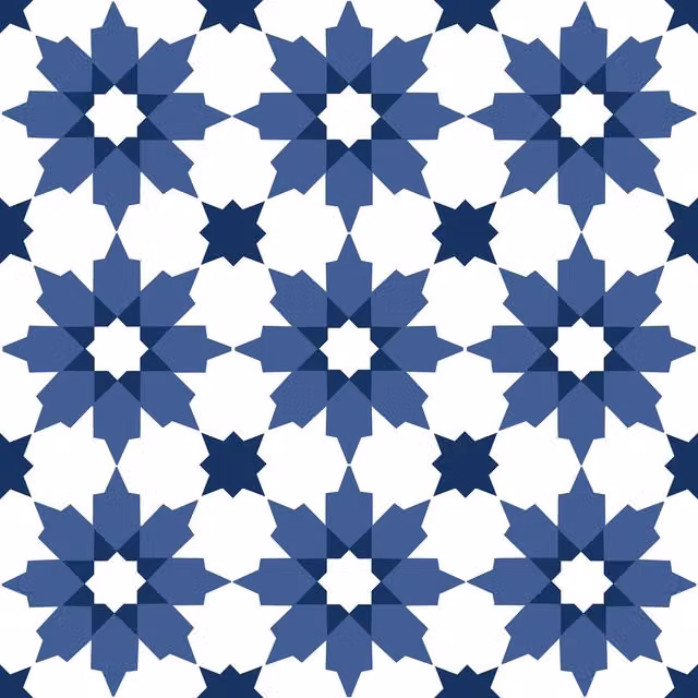 Fine Decor Moroccan Zellige Style Self-Adhesive Vinyl Floor Tiles, Blue, 0.93sqm