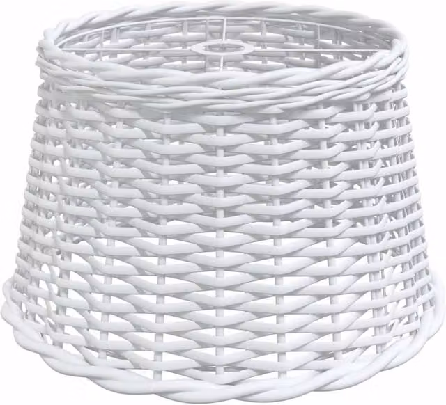 Berkfield Home White Wicker Ceiling Lamp Shade, W/D/H: 45 x 45 x 28 cm
