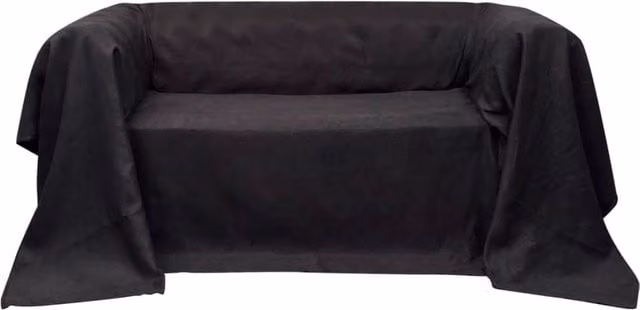 Berkfield Home Microfibre Couch Slipcover in Anthracite Black, W: 210 cm, H: 140 cm
