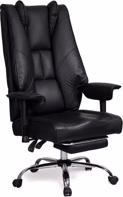 Levede Black PU Leather Executive High Back Office Chair with Headrest and Armrests