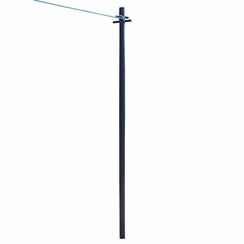 JVL Rotary Clothes Pole Post with 30m Washing Line and Ground Spike, Petrol Grey