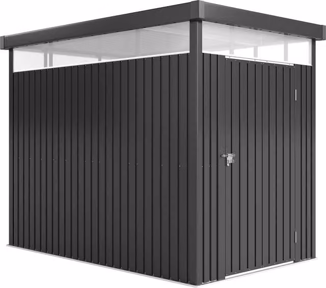 Outsunny Galvanised Steel Garden Shed with Roof Windows and Lockable Wide Door, W/D/H: 162 x 201 x 254 cm
